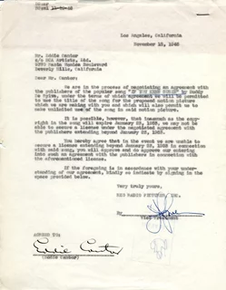 Eddie Cantor autograph