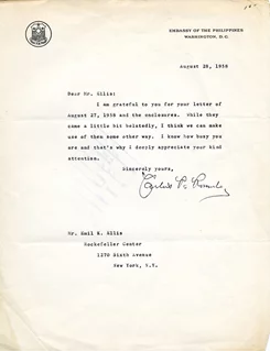 Carlos Romulo autograph