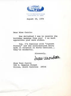 Joan Mondale autograph