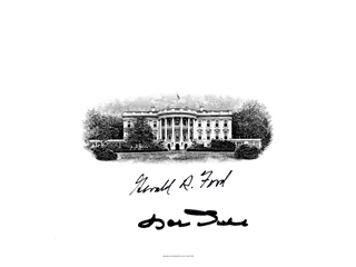 Gerald Ford & Bob Dole autograph