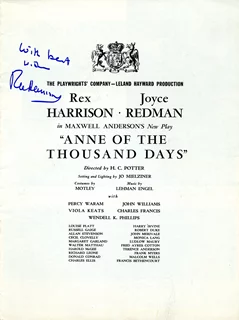 Rex Harrison autograph
