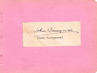 John Barrymore autograph