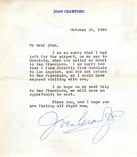 Joan Crawford autograph