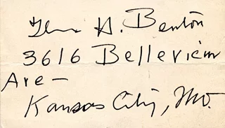 Thomas H. Benton autograph