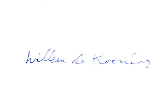 Willem de Kooning autograph