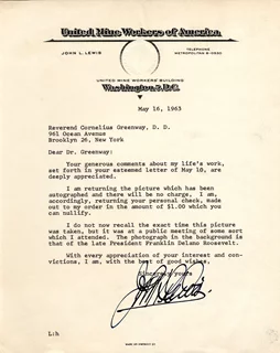 John L. Lewis autograph