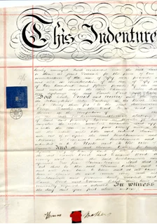 1862 English Indenture autograph