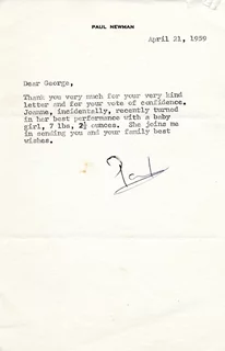 Paul Newman autograph