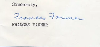Frances Farmer autograph