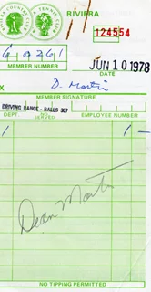 Dean Martin autograph