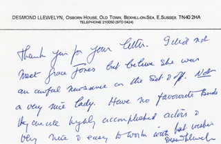 Desmond Llewelyn autograph