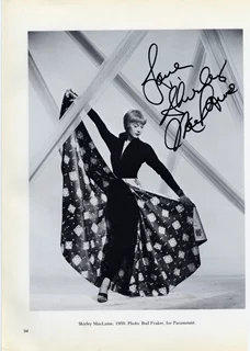 Shirley MacLaine autograph