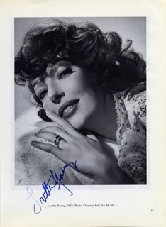 Loretta Young autograph