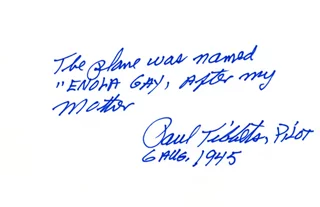 Paul Tibbets autograph