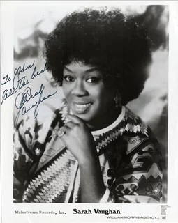 Sarah Vaughan autograph