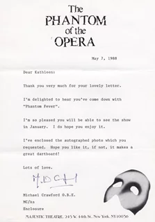 Michael Crawford autograph