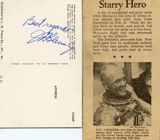 John Glenn autograph