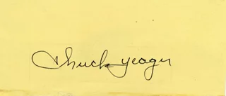 Chuck Yeager autograph