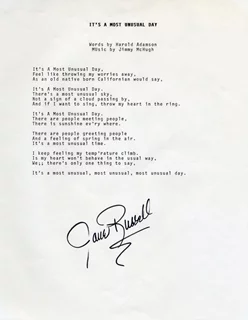 Jane Russell autograph