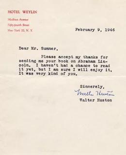 Walter Huston autograph
