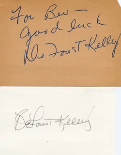 Deforest Kelley autograph