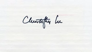Christopher Lee autograph