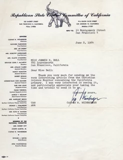 Caspar Weinberger autograph