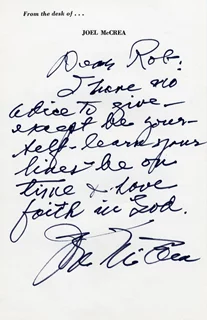 Joel McCrea autograph