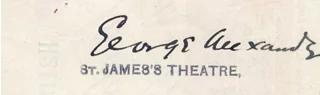 Sir George Alexander autograph