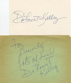 Deforest Kelley autograph