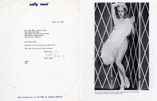 Sally Rand autograph