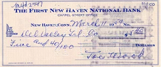 Smokey Joe Wood autograph