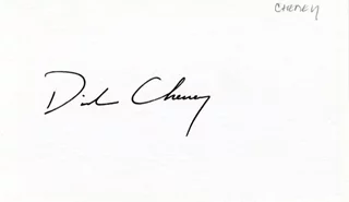 Dick Cheney autograph