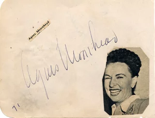 Agnes Moorehead autograph