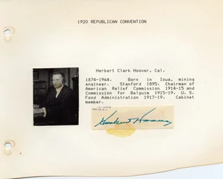 Herbert Hoover autograph
