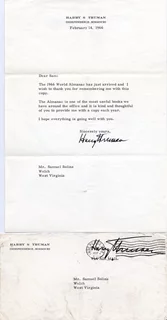 Harry S. Truman autograph