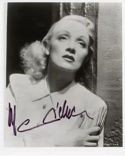 Marlene Dietrich autograph