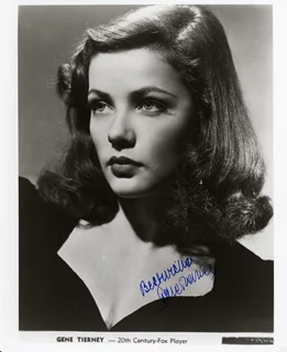 Gene Tierney autograph