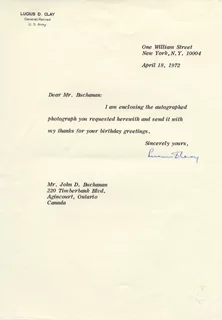 Lucius D. Clay autograph