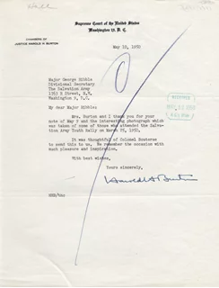 Harold Burton autograph