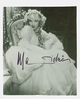 Marlene Dietrich autograph