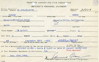 Edmund Gwenn autograph