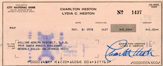 Charlton Heston autograph