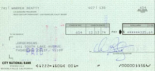 Warren Beatty autograph