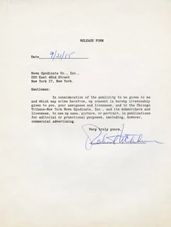 Robert Mitchum autograph