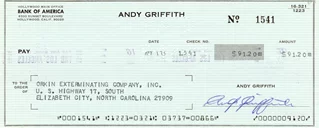 Andy Griffith autograph