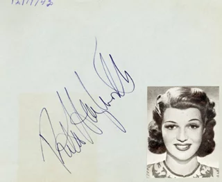 Rita Hayworth autograph
