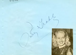 Betty Grable autograph