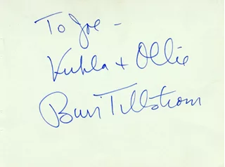 Burr Tillstrom autograph