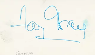 Fay Wray autograph